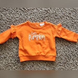 Little Pumpkin orange Halloween baby sweater, size 0-3m